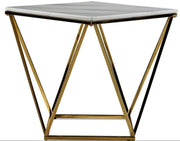 ALINA GOLD END TABLE WITH WHITE MARBLE TOP 50X50CM