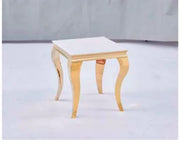 BAROQUE GOLD GUERIDON TABLE IN WHITE ON TOP 50X50CM
