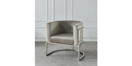 SILLÓN MOKA CON MOTIVO DE NIDO DE ABEJA PLATEADO Y ACERO INOXIDABLE
