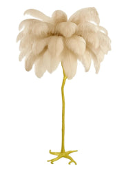 VELONA FLOOR LAMP BEIGE OSTRICH FEATHERS 80X170CM