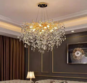 NIDOYA GOLD CRYSTAL CHANDELIER WITH ADJUSTABLE CABLES 70X80X50CM