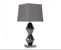 BROKEN STYLE LAMP WITH SILVER LAMPSHADE 38X38X84CM