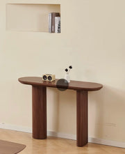 MESA CONSOLA FINEA CON ACABADO DE CERÁMICA NOGAL DE 120X40X80CM