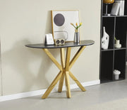 OPHELIA CONSOLE WITH BLACK TOP WITH GOLD FEETS MEASURING 120X40X80CM