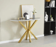OPHELIA CONSOLE WITH GREY MARBLE TOP WITH GOLD FEETS MEASURING 120X40X80CM