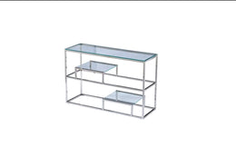 ROMI CONSOLE WITH TRANSPARENT TOP WITH SILVER FINISHING 120X40X78CM