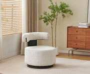 SILLÓN GIRATORIO ESRA CON ESPUMA DE POLIURETANO Y TAPIZADO EN TELA CREMONA DE COLOR NEGRO 70X75X70CM