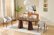ANASTASIA EXTENDABLE DINING TABLE IN WALNUT COLOR MEASURING 180/220X90X75CM
