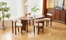 AMBRE DINING TABLE IN WALNUT COLOR MEASURING 180X90X75CM