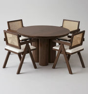 MAYA ROUND DINING TABLE IN WALNUT COLOR MEASURING 110X110X75CM