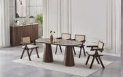 ICONIC DINING TABLE WITH WALNUT COLOR AND MEASURING 180X90X75CM