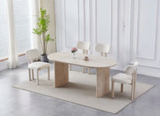 JOSEPHINE DINING TABLE WITH TRAVERTINE AND CERAMIC MEASURING 180X90X75CM