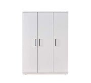 WARDROBE WITH 3 DOORS IN WHITE COLOR MEASURING 130X45X180CM