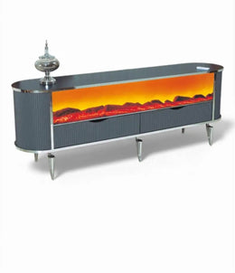 CHEMINEE/TV STAND PARIS IN GREY COLOR WITH FIREPLACE