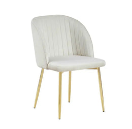 MIAMI CHAIRS IN BEIGE VELVET WITH GOLD FEETS.