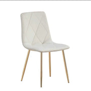 GONE CHAIRS IN BEIGE VELVET WITH GOLD FEETS.