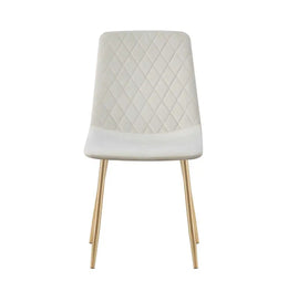 MIRA CHAIRS IN BEIGE VELVET WITH GOLD FEETS.