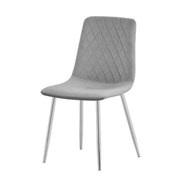 MIRA CHAIRS IN GREY VELVET WITH SILVER FEETS.