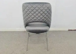 ELYA CHAIRS IN SILVER VELVET AND SILVER FEETS.