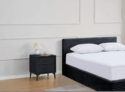NOBEL BEDSIDE TABLE WITH BLACK VELEVT WITH 2 DRAWERS MEASURING38X45X48CM