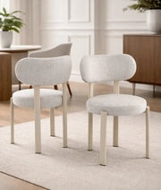 HAILEY CHAIR WITH CREMONA TRAVERTINE LEGS BEIGE SEAT.MEASURING 50X50X82CM