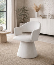 VALENTINA SWIVEL CHAIR IN BEIGE VELVET AND ROTATING 360º.MEASURING 60X50X85CM.