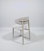 BOHEME CHAIRS WITH BEIGE  SEAT AND WOODEN EFFECT LEGS.MEASURING 50X50X84CM