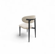 BOHEME CHAIRS IN BLACK LEGS WITH CHENILLE BEIGE FABRIC.MEASURING 50X50X84CM