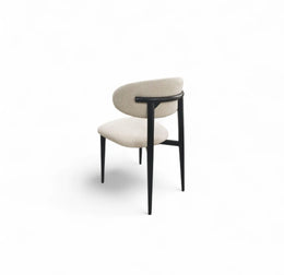 BOHEME CHAIRS IN BLACK LEGS WITH CHENILLE BEIGE FABRIC.MEASURING 50X50X84CM