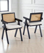 ROTINA CHAIR IN BLACK FINISH WITH BEIGE VELVET SEAT.MEASURING 50X50X80CM
