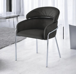 EMILY CHAIRS WITH BLACK  VELVET WITH SILVER FINISHING.MEASURING 60X55X80CM