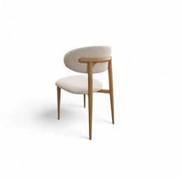BOHEME CHAIRS IN WOODEN EFFECT LEGS WITH CHENILLE BEIGE FABRIC.MEASURING 50X50X84CM