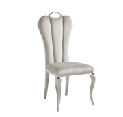 ALICE CHAIRS WITH TAUPE VELVET AND SILVER FEETS.MEASURING 50X50X110CM