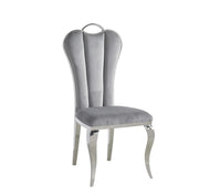 ALICE CHAIRS WITH GREY VELVET AND SILVER FEETS.MEASURING 50X50X110CM