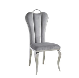 ALICE CHAIRS WITH GREY VELVET AND SILVER FEETS.MEASURING 50X50X110CM