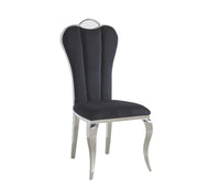 ALICE CHAIRS WITH BLACK VELVET AND SILVER FEETS.MEASURING 50X50X110CM
