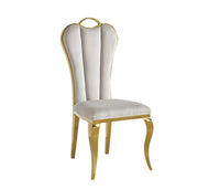ALICE CHAIRS WITH TAUPE VELVET AND GOLD FEETS.MEASURING 50X50X110CM