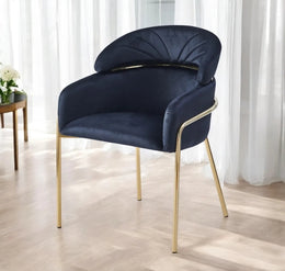 EMILY CHAIRS WITH BLACK VELVET WITH GOLD FINISHING.MEASURING 60X55X80CM