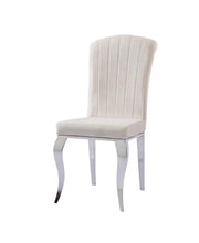 NINO CHAIRS WITH BEIGE VELVET WITH SILVER FEETS.MEASURING 50X60X93CM