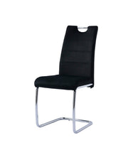 CHAIRS IN BLACK VELVET WITH SILVER FINISHING.MEASURING 45X45X100CM