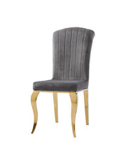 NINO CHAIRS WITH GREY VELVET WITH GOLD FEETS.MEASURING 50X60X93CM