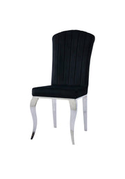 NINO CHAIRS WITH BLACK VELVET WITH SILVER FEETS.MEASURING 50X60X93CM