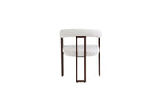 NAIA CHAIR WITH WALNUT EFFECT METAL LEGS AND LATTE TWEED SEAT.
