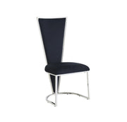 MELISSA CHAIR WITH SILVER LEGS IN BLACK VELVET.MEASURING 52X48X110CM
