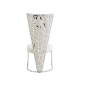 MELISSA CHAIR WITH SILVER FINISHING IN BEIGE VELVET.MEASURING 52X48X110CM