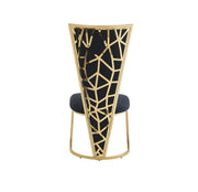 MELISSA CHAIR WITH GOLD FINISHING IN BLACK VELVET.MEASURING 52X48X110CM