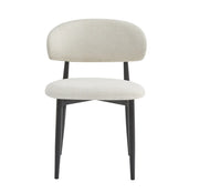 LUCILE CHAIR WITH BLACK METAL LEGS IN MARBELLA FABRIC.MEASURING 49.5X47X77CM