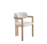 MELLOW CHAIR WITH WOOD EFFECT LEGS AND BEIGE VELVET SEAT.