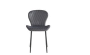 COLONNA CHAIRS WITH BLACK METAL LEGS IN ANTHRACITE VELVET.
