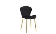 COLONNA CHAIRS WITH GOLD LEGS IN BLACK VELVET.